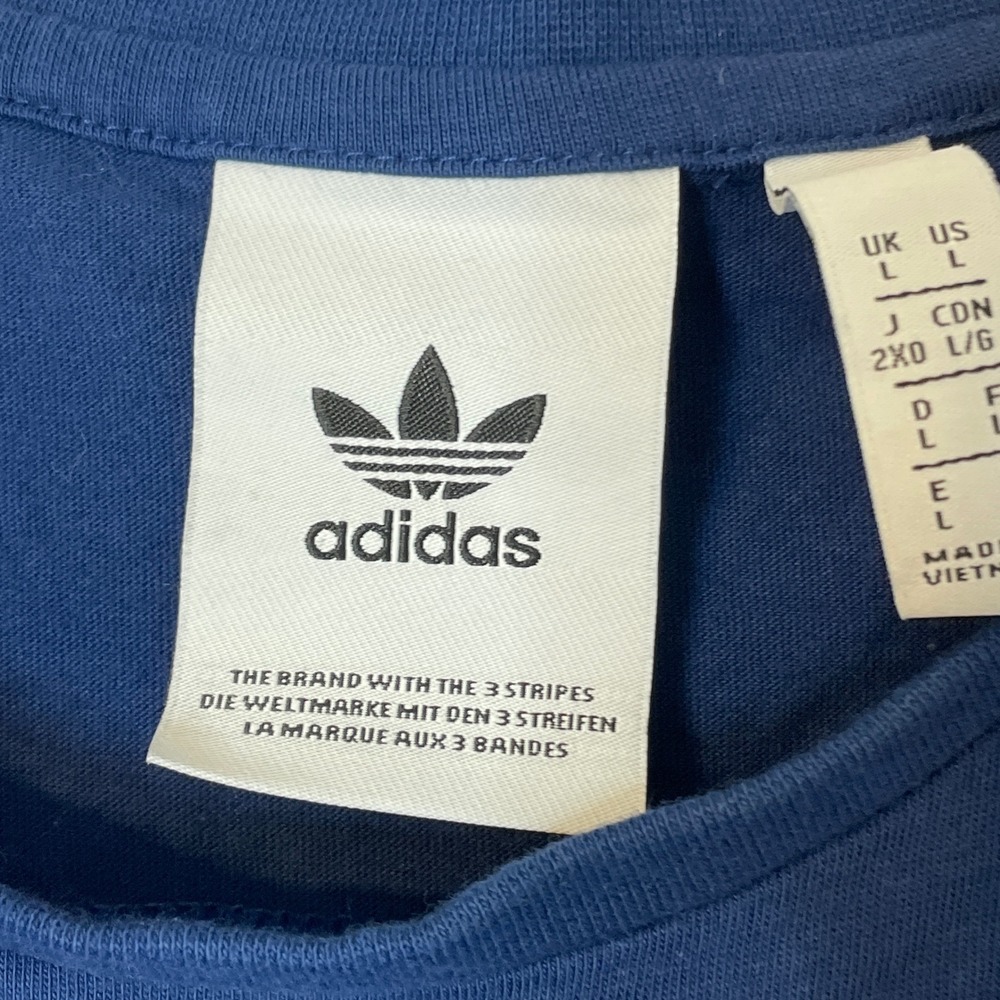Adidas Originals Men L Navy Blue Colorblock Trefoil Tank Top Sleeveless Shirt - Picture 5 of 10